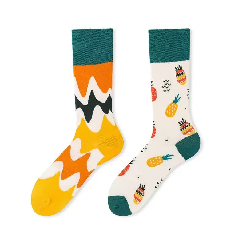 HUSHFOOT Pattern 72 AB cotton crew socks, graphic pattern