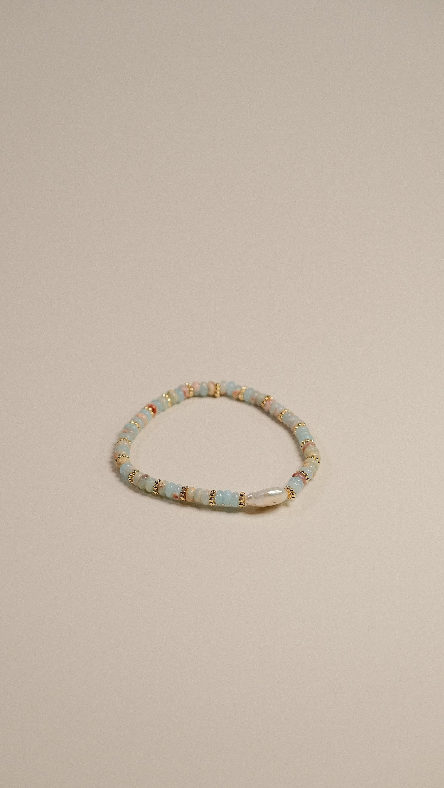 HUSHFOOT Shoushan Stone and Pearl Beaded Bracelet