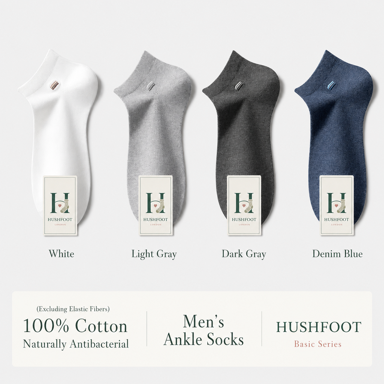 HUSHFOOT Boys Cotton Ankle Socks with Soft House Embroidery for School — English product image 1 (SKU 1997)