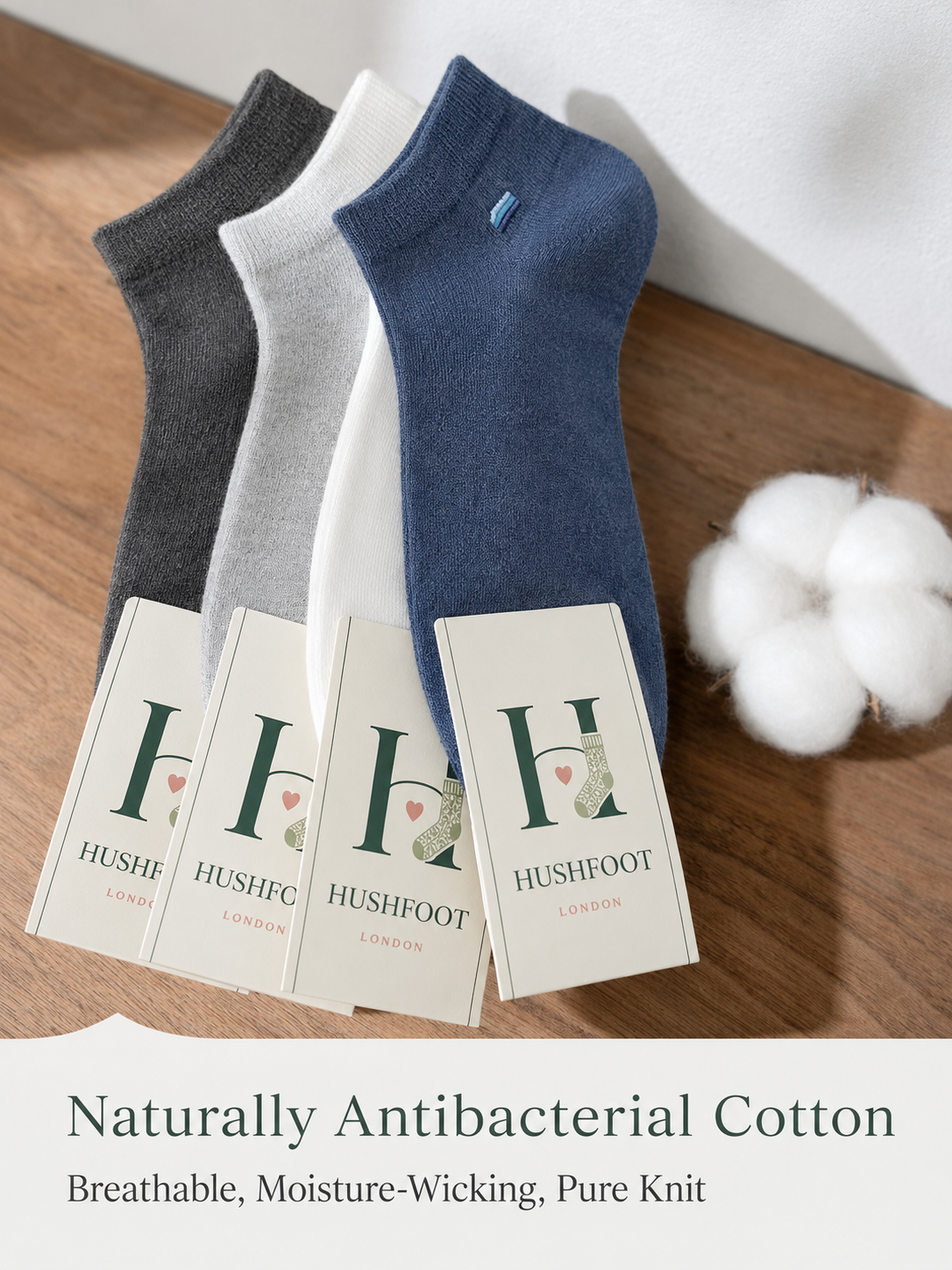 HUSHFOOT Boys Cotton Ankle Socks with Soft House Embroidery for School — English product image 4 (SKU 1997)