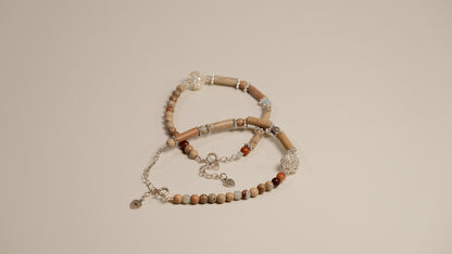 HUSHFOOT Shoushan Stone Bamboo Joint Beaded Bracelet