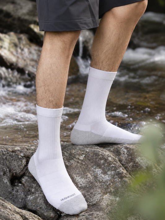 HUSHFOOT Cushioned Cotton Hiking Socks for Walking and Light Sport — English product image 1 (SKU 3084)