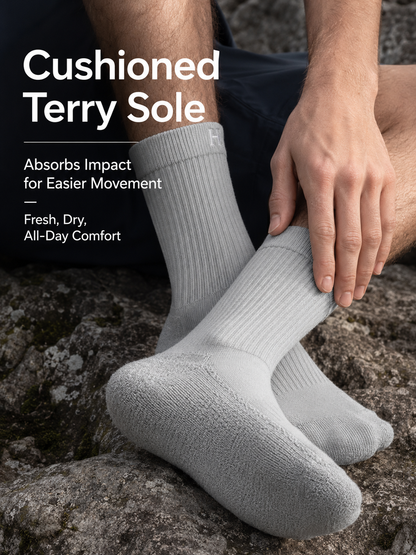 HUSHFOOT Cushioned Cotton Hiking Socks for Walking and Light Sport — English product image 4 (SKU 3084)
