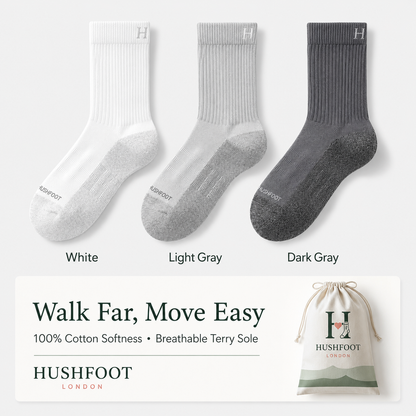 HUSHFOOT Cushioned Cotton Hiking Socks for Walking and Light Sport — English product image 6 (SKU 3084)