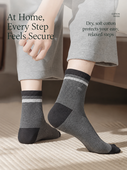 HUSHFOOT Pure Cotton Crew Socks with House Embroidery for Family — English product image 3 (SKU 3087)