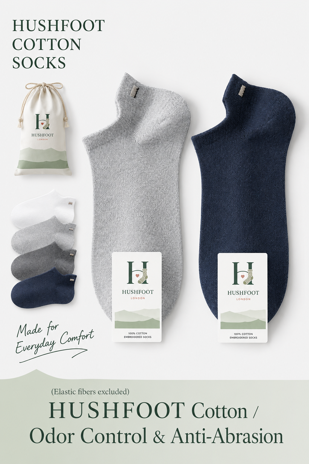 HUSHFOOT Men's Cotton Socks with House Motif for Everyday Wear — English product image 4 (SKU 3088)