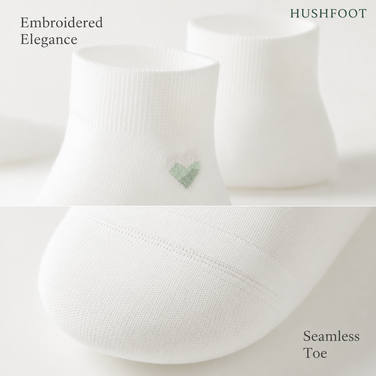 HUSHFOOT Girls Cotton Ankle Socks with Heart Embroidery for School — English product image 2 (SKU 4199)