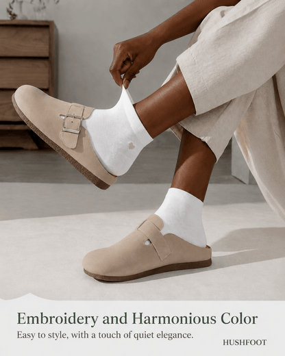 HUSHFOOT Girls Cotton Ankle Socks with Heart Embroidery for School — English product image 5 (SKU 4199)