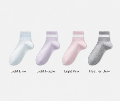 HUSHFOOT Women's Breathable Mesh Cotton Ankle Socks for Summer — English product image 4 (SKU 4218)