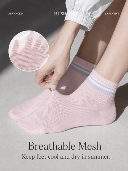 HUSHFOOT Women's Breathable Mesh Cotton Ankle Socks for Summer — English product image 5 (SKU 4218)