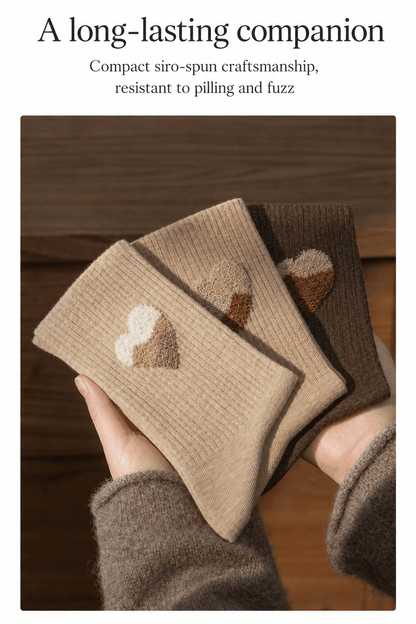 HUSHFOOT Women's Soft Heart Jacquard Socks with Gentle Grip Fit — English product image 3 (SKU 4249)