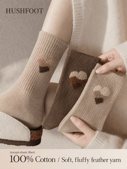 HUSHFOOT Women's Soft Heart Jacquard Socks with Gentle Grip Fit — English product image 4 (SKU 4249)
