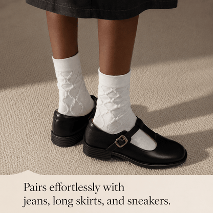 HUSHFOOT Women's Pure Cotton White Socks for Autumn Loafer Outfits — English product image 2 (SKU 4265)