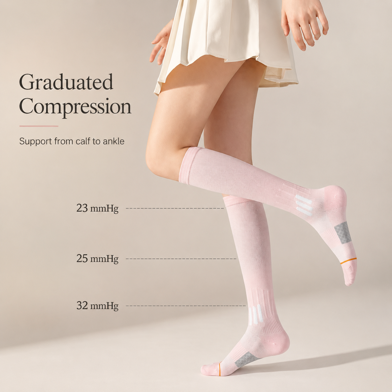 HUSHFOOT women compression knee socks for sport support - product image 3