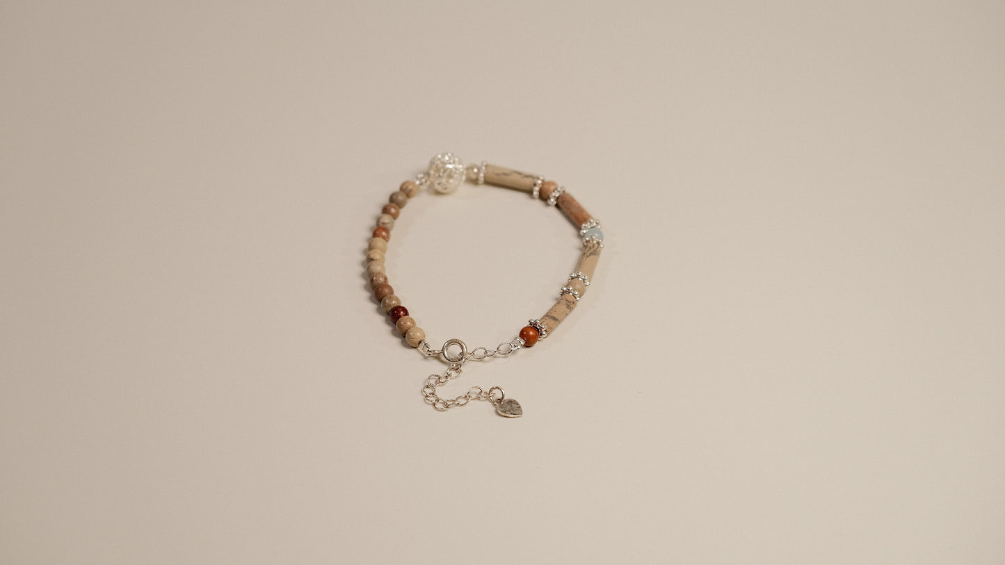 HUSHFOOT Shoushan Stone Bamboo Joint Beaded Bracelet