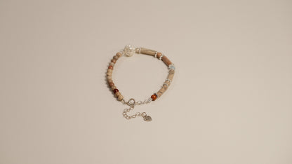HUSHFOOT Shoushan Stone Bamboo Joint Beaded Bracelet