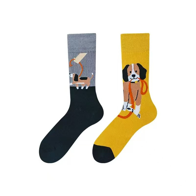 HUSHFOOT Pattern 224 AB cotton crew socks, graphic pattern