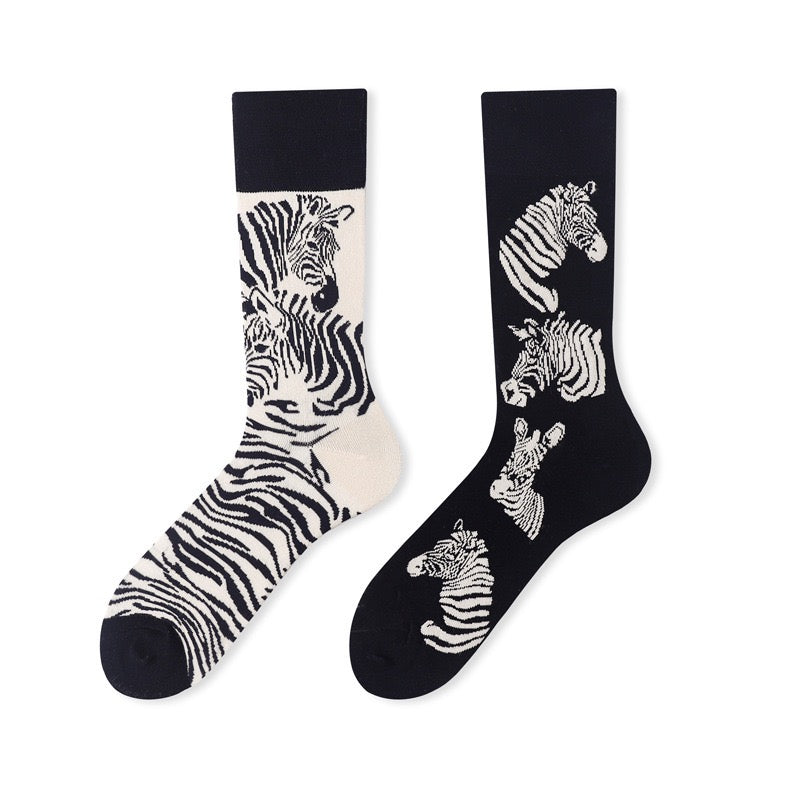 HUSHFOOT Pattern 81 AB cotton crew socks, graphic pattern