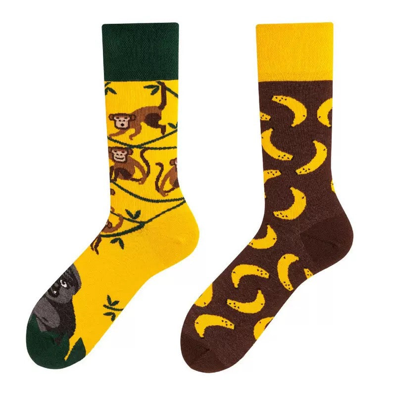 HUSHFOOT Pattern 8 AB cotton crew socks, graphic pattern