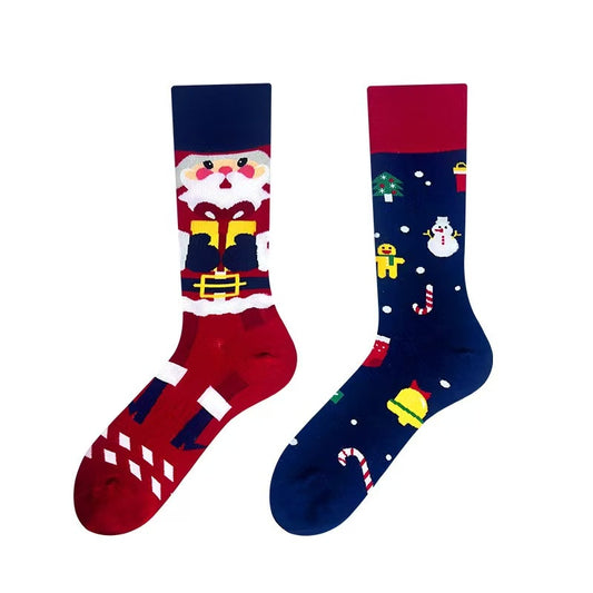 HUSHFOOT Santa Claus AB cotton crew socks, festive Santa motif