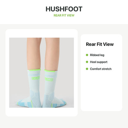 HUSHFOOT badminton sports socks rear fit view