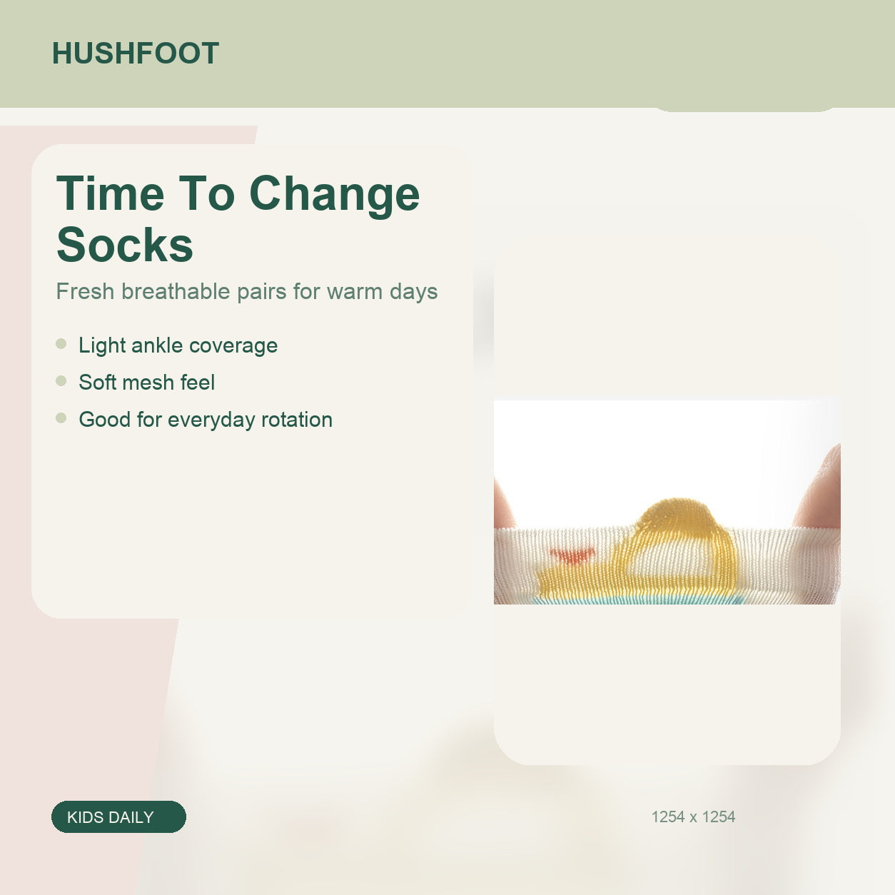 HUSHFOOT kids cotton mesh car socks - Time To Change Socks