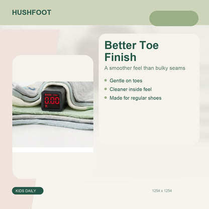 HUSHFOOT kids cotton mesh car socks - Better Toe Finish