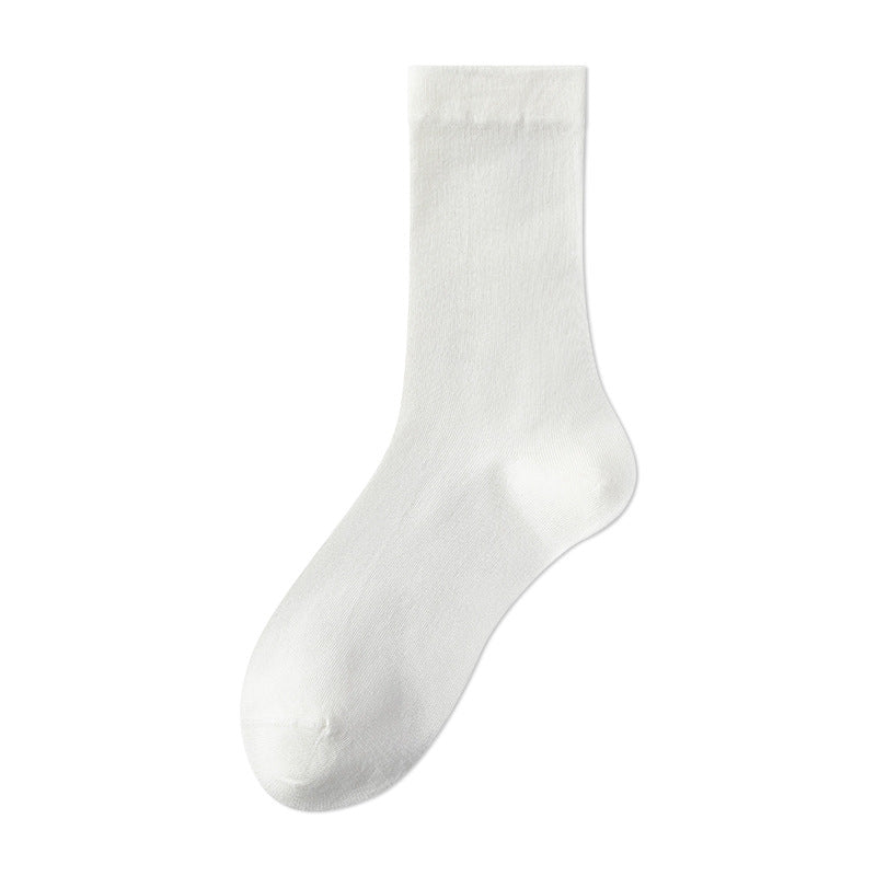 HUSHFOOT mulberry silk blend seamless crew socks in White