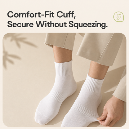 HUSHFOOT cotton crew ankle socks 3 pair pack in white - product image 9