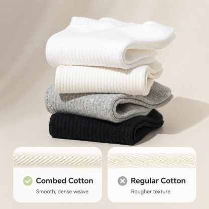 HUSHFOOT cotton crew ankle socks 3 pair pack in white - product image 2
