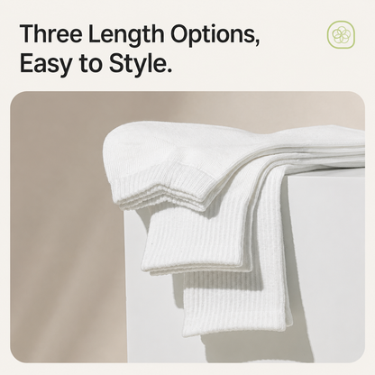 HUSHFOOT cotton crew ankle socks 3 pair pack in white - product image 7