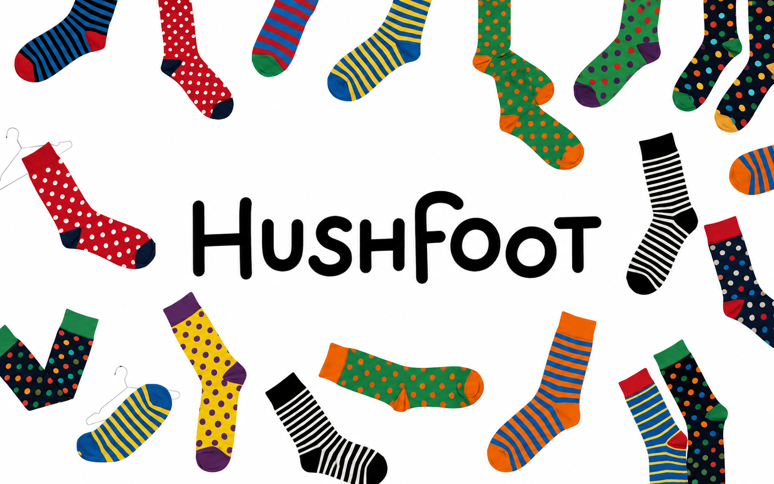 HUSHFOOT colourful sock collection homepage banner